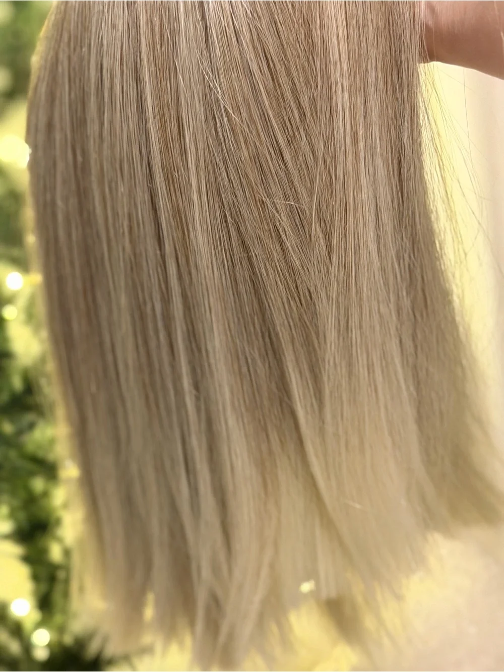 Luxury Ash Blonde Women's synthetic wig- Natural looking straight cut long bob - Picture 9 of 10